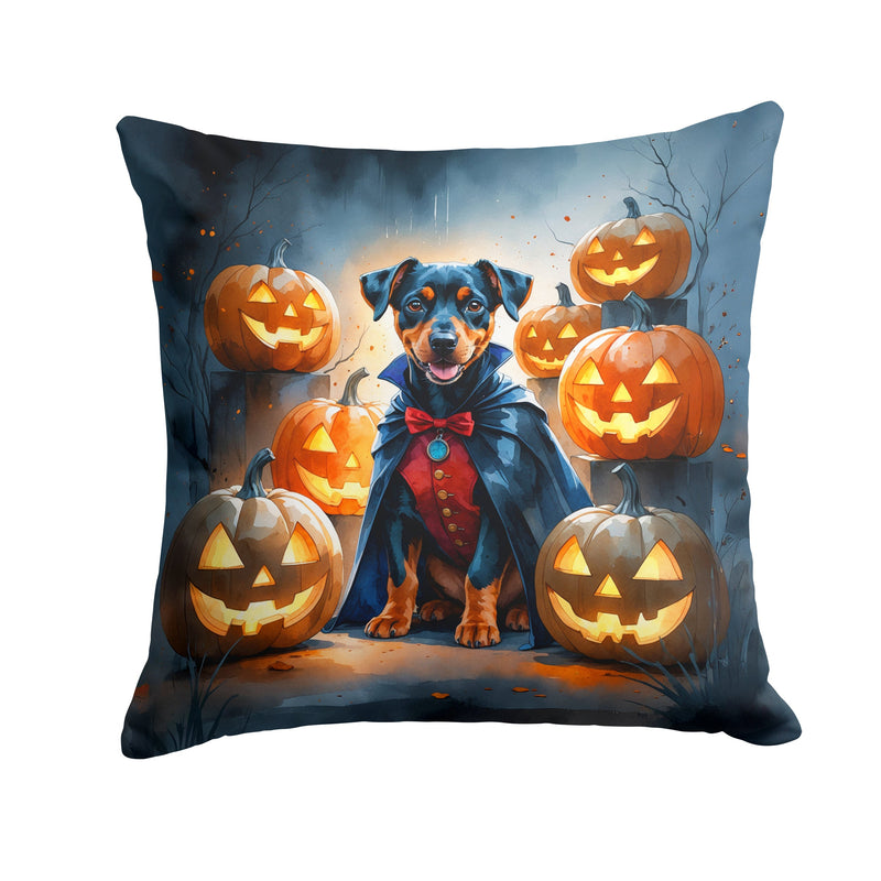 Doberman Pinscher Puppy Halloween Throw Pillow