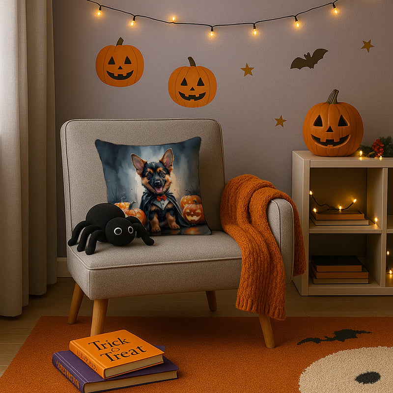 German Shepherd Puppy Halloween Throw Pillow