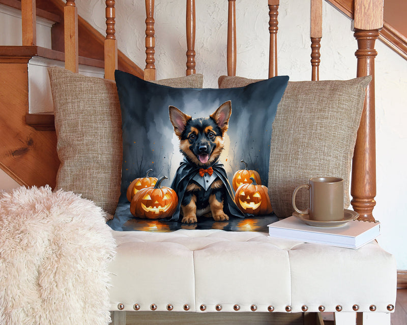 German Shepherd Puppy Halloween Throw Pillow