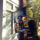 Black Labrador Retriever Puppy Halloween House Flag