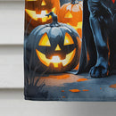 Black Labrador Retriever Puppy Halloween House Flag