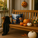 Black Labrador Retriever Puppy Halloween Throw Pillow
