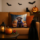 Chocolate Labrador Retriever Puppy Halloween Throw Pillow