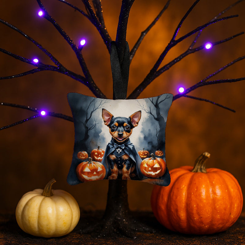 Miniature Pinscher Puppy Halloween Mini Hanging Pillow Ornament 3.5 × 3.5