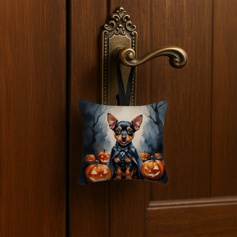 Miniature Pinscher Puppy Halloween Mini Hanging Pillow Ornament 3.5 × 3.5