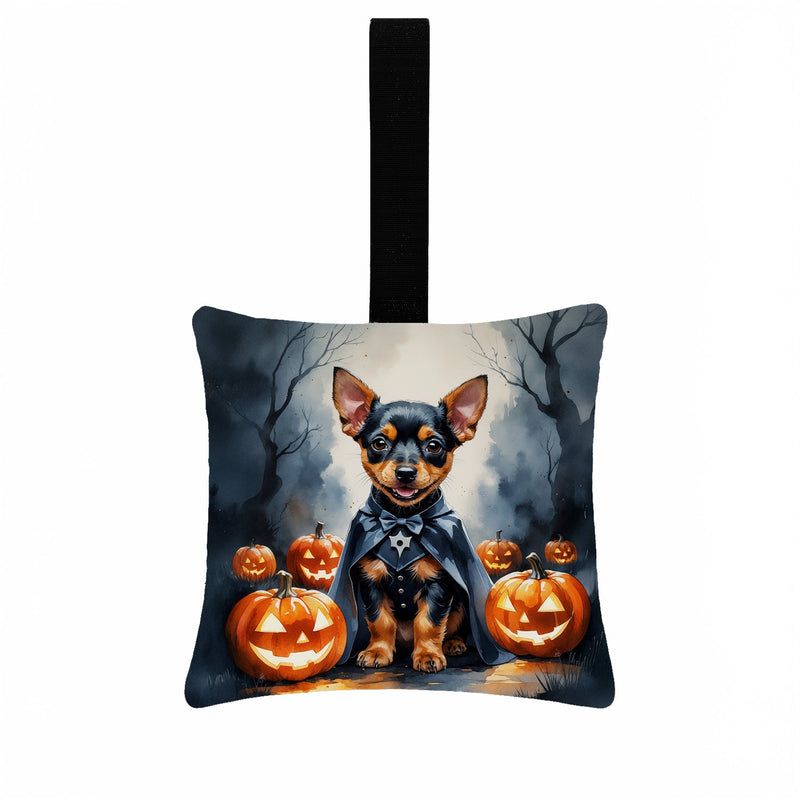 Miniature Pinscher Puppy Halloween Mini Hanging Pillow Ornament 3.5 × 3.5