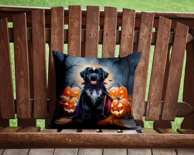 Newfoundland Puppy Halloween Throw Pillow