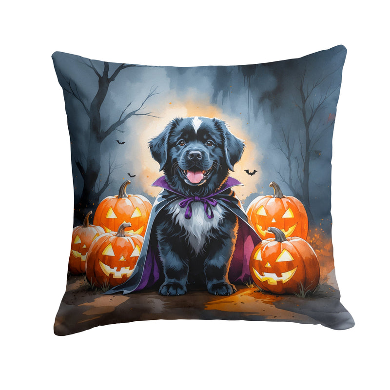 Newfoundland Puppy Halloween Throw Pillow
