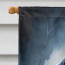 Black Newfoundland Puppy Halloween House Flag