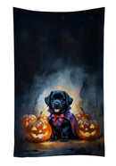 Black Newfoundland Puppy Halloween Kitchen Towel