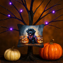 Black Newfoundland Puppy Halloween Mini Hanging Pillow Ornament 3.5 × 3.5