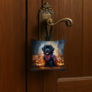 Black Newfoundland Puppy Halloween Mini Hanging Pillow Ornament 3.5 × 3.5