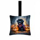 Black Newfoundland Puppy Halloween Mini Hanging Pillow Ornament 3.5 × 3.5