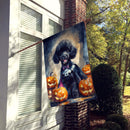 Black Poodle Puppy Halloween House Flag