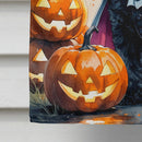 Black Poodle Puppy Halloween House Flag