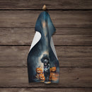 Black Poodle Puppy Halloween Kitchen Towel