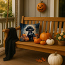 Black Poodle Puppy Halloween Throw Pillow