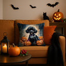 Black Poodle Puppy Halloween Throw Pillow