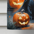 Black Pug Puppy Halloween House Flag