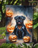 Black Pug Puppy Halloween Garden Flag