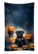 Black Pug Puppy Halloween Kitchen Towel