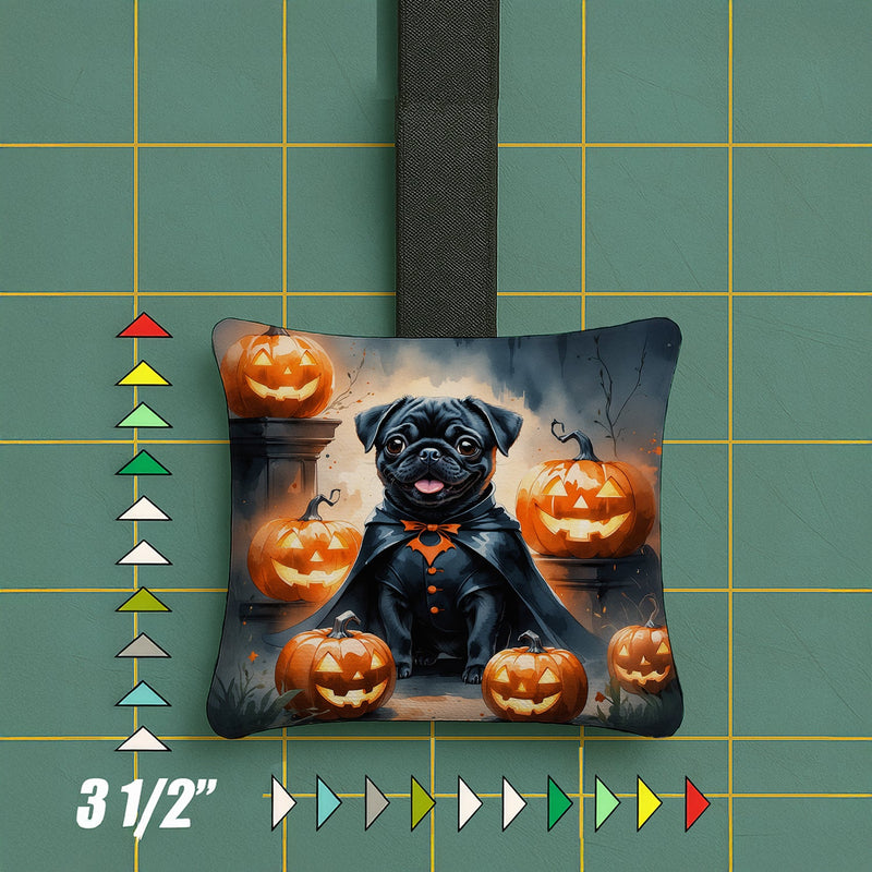 Black Pug Puppy Halloween Mini Hanging Pillow Ornament 3.5 × 3.5