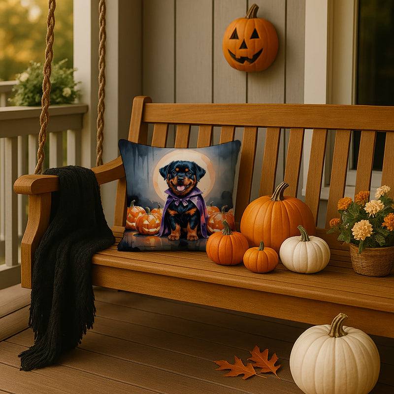 Rottweiler Puppy Halloween Throw Pillow
