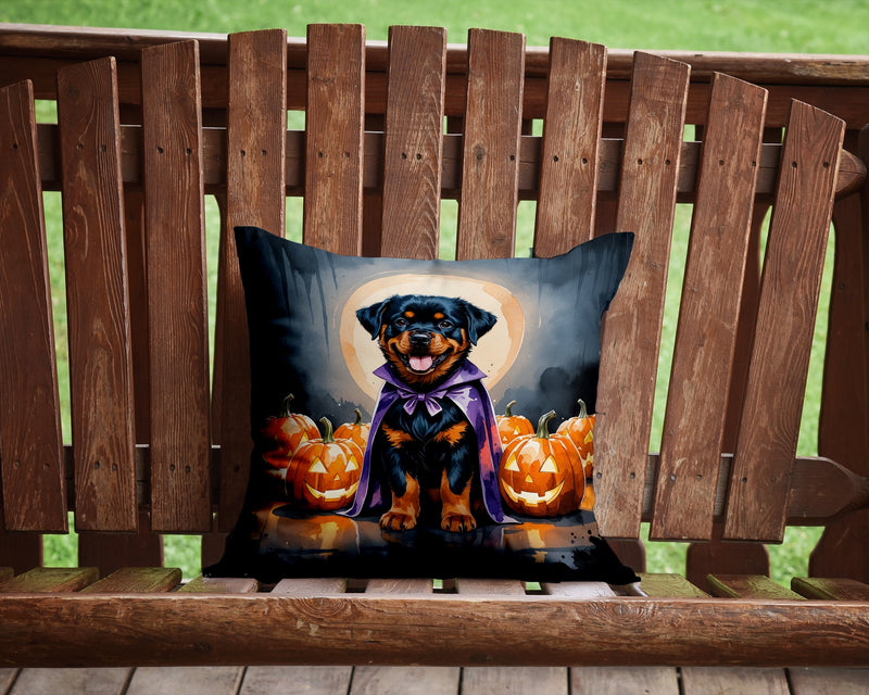 Rottweiler Puppy Halloween Throw Pillow