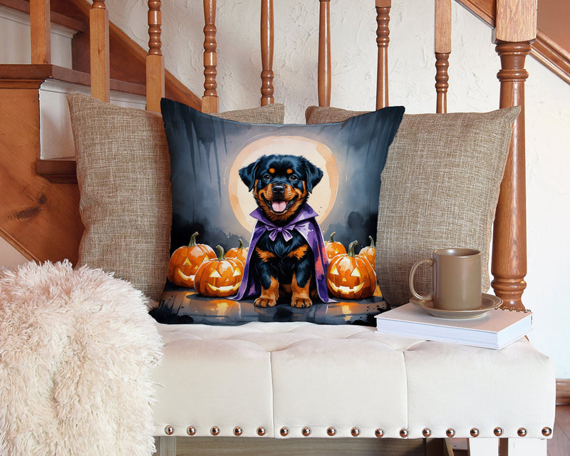 Rottweiler Puppy Halloween Throw Pillow