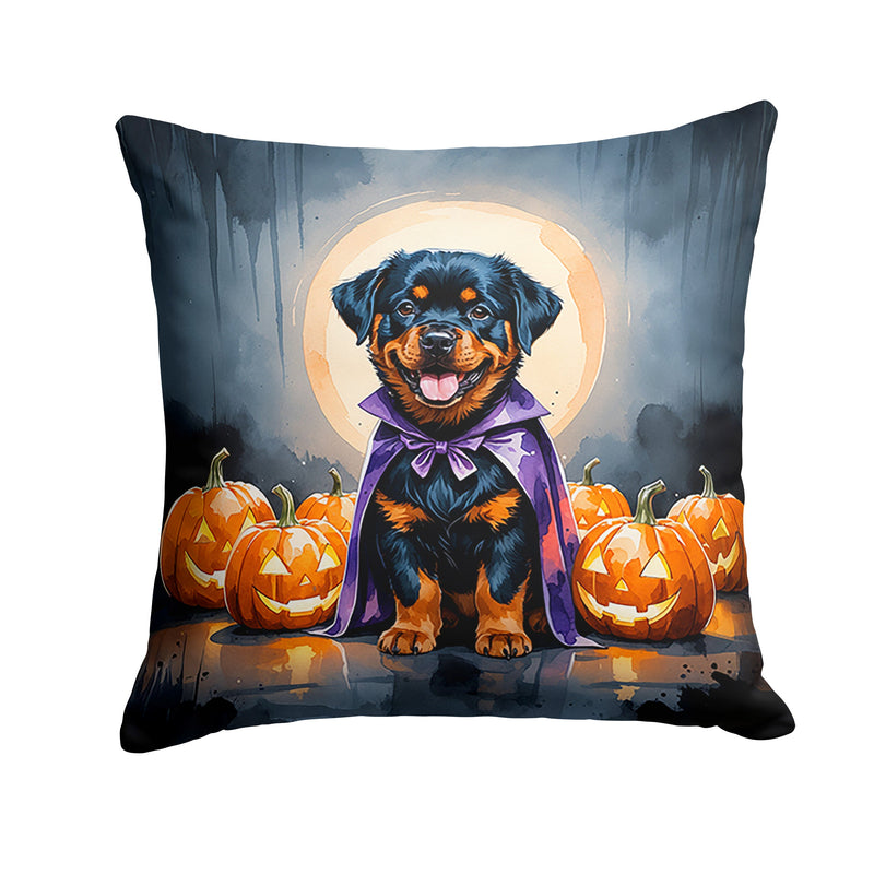 Rottweiler Puppy Halloween Throw Pillow