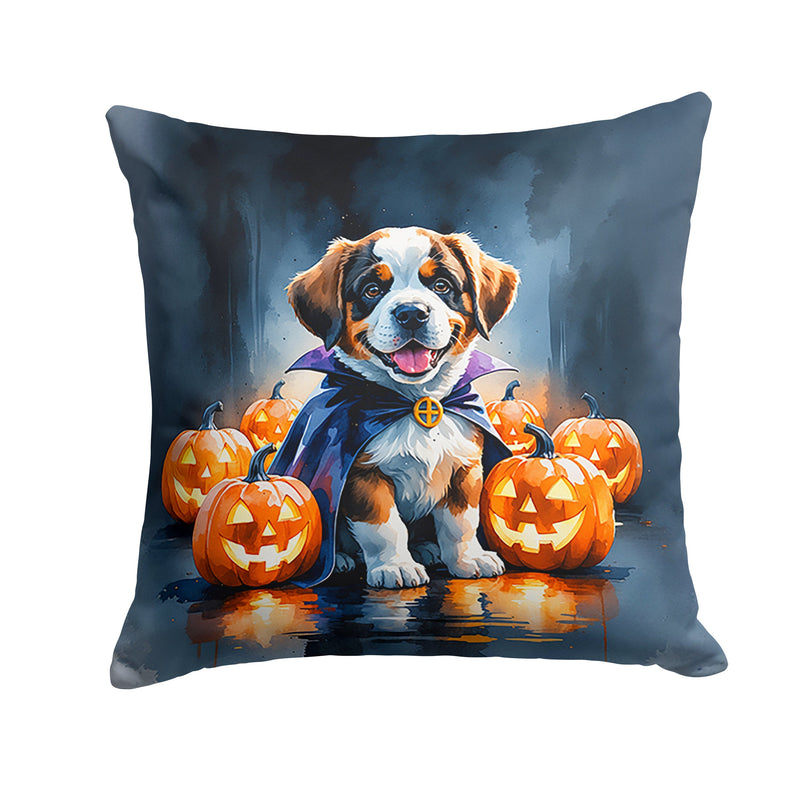 Saint Bernard Puppy Halloween Throw Pillow