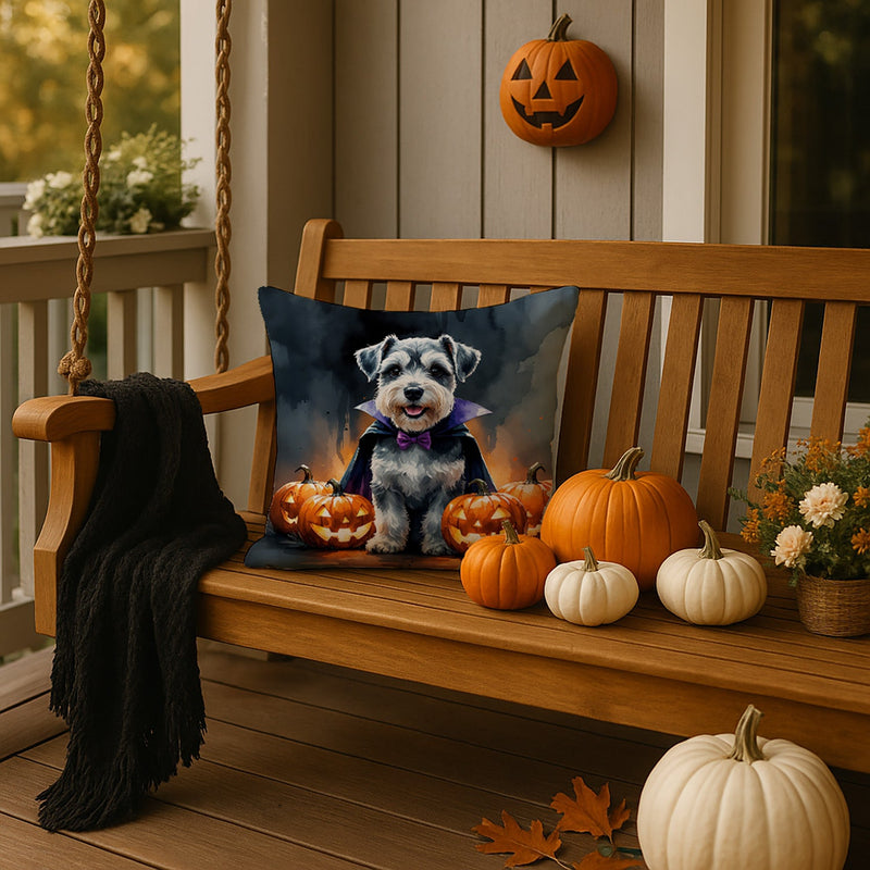 Schnauzer Puppy Halloween Throw Pillow