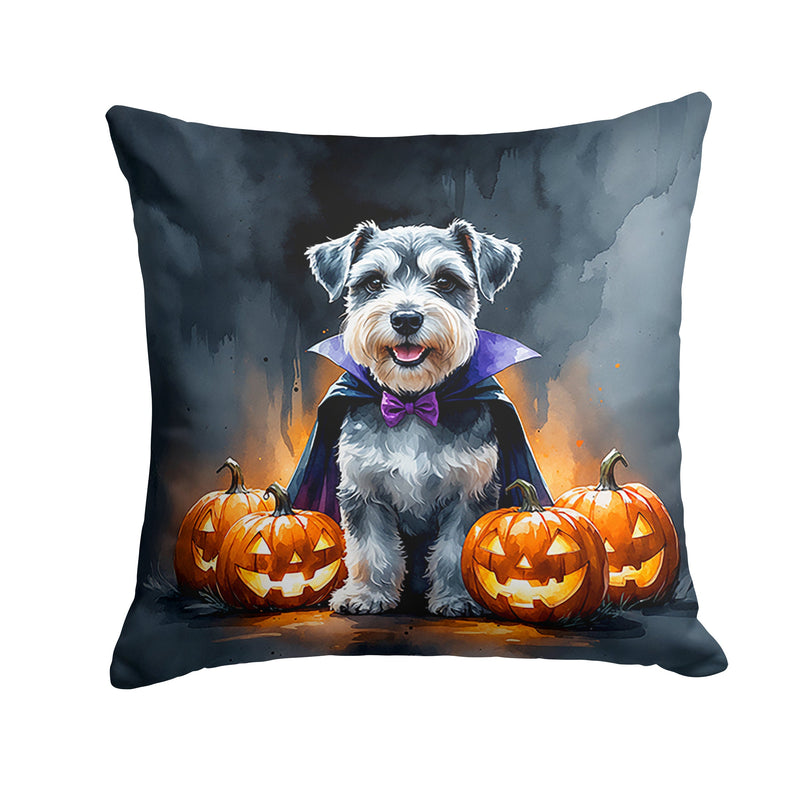 Schnauzer Puppy Halloween Throw Pillow