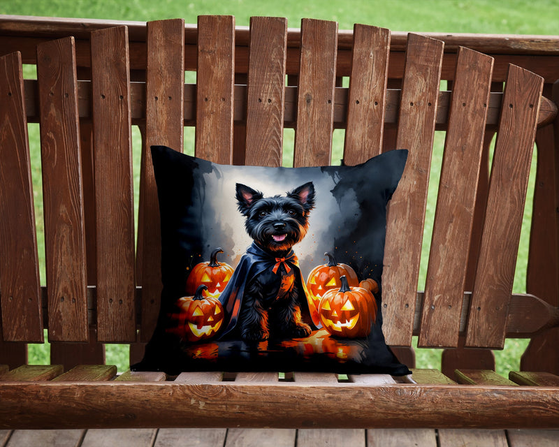 Scottish Terrier Puppy Halloween Throw Pillow