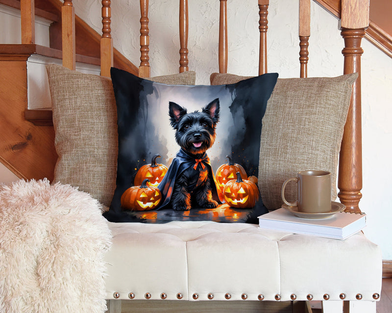 Scottish Terrier Puppy Halloween Throw Pillow