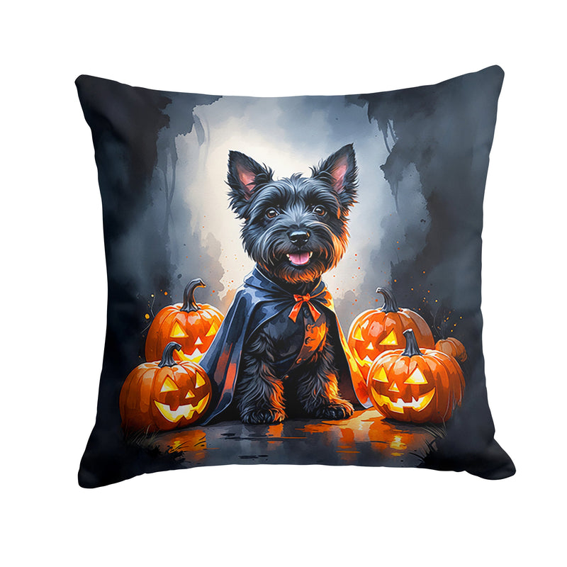 Scottish Terrier Puppy Halloween Throw Pillow