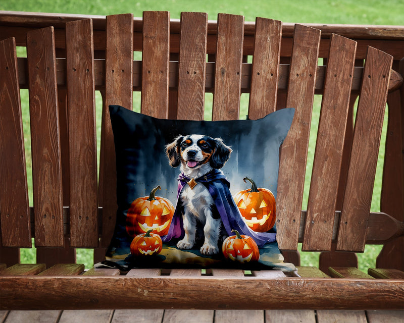 Welsh Springer Spaniel Puppy Halloween Throw Pillow