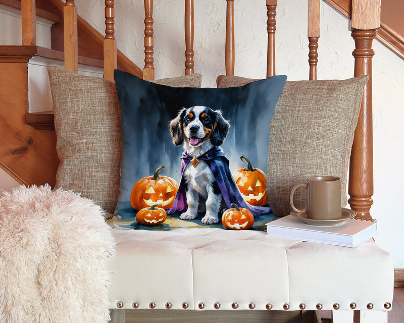 Welsh Springer Spaniel Puppy Halloween Throw Pillow