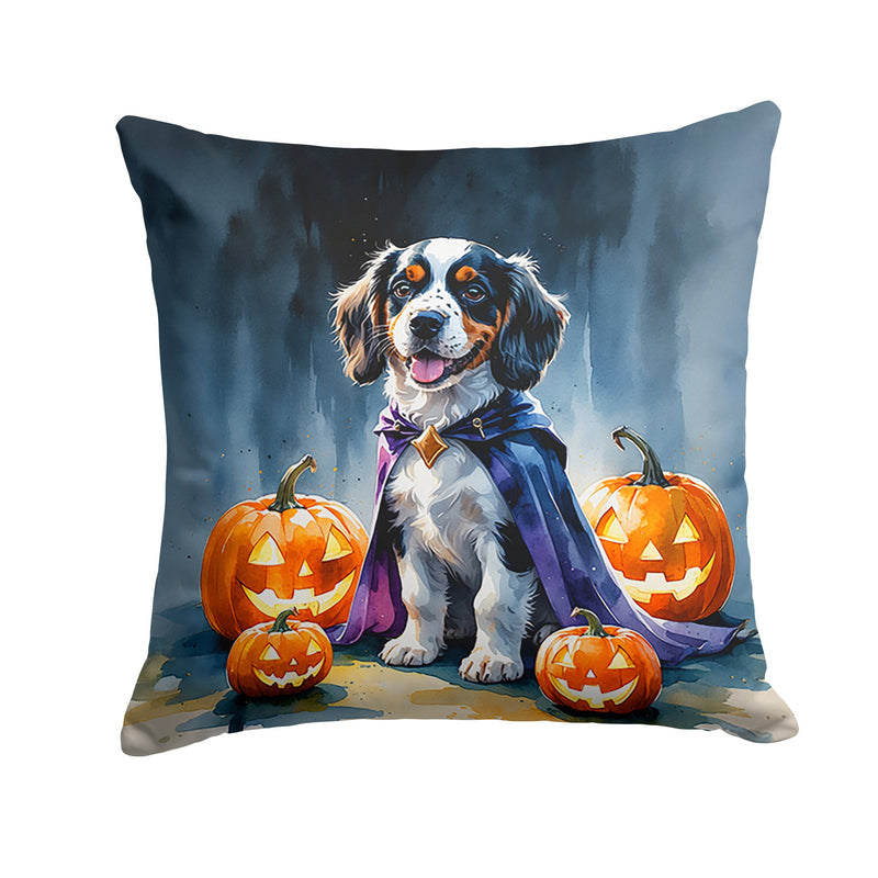 Welsh Springer Spaniel Puppy Halloween Throw Pillow