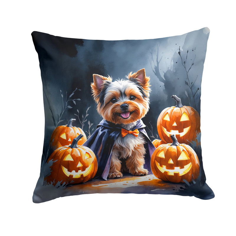 Yorkshire Terrier Puppy Halloween Throw Pillow