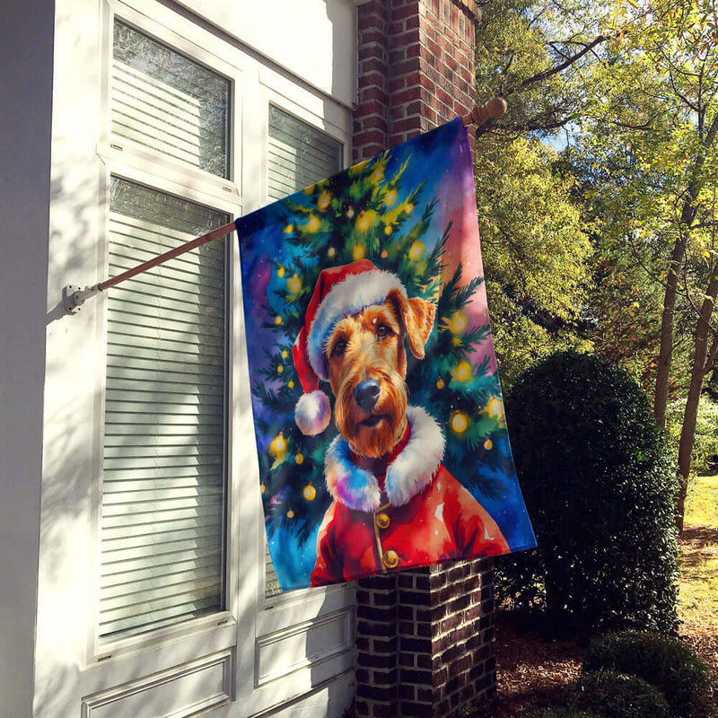 Airedale Terrier Christmas House Flag