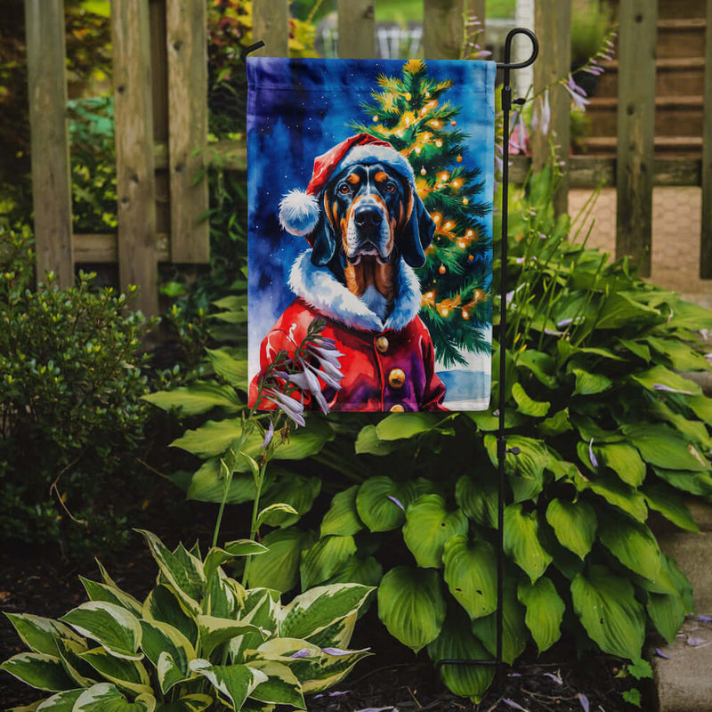 Bluetick Coonhound Christmas Garden Flag