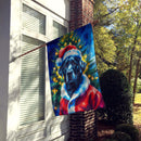 Black Labrador Retriever Christmas House Flag