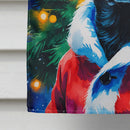 Black Labrador Retriever Christmas House Flag