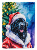 Black Newfoundland Christmas Garden Flag