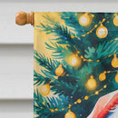 Black Pug Christmas House Flag