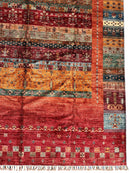 Afghani Khorjin Wool Rug – 7' x 9'10" – Vibrant Geometric & Tribal Patterns