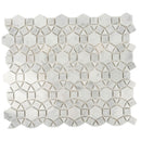 Cotton White 11x13 Polished Multi-shaped Marble Mosaic Tile (5 pack, 4.85 sq ft/case) - Sample