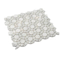 Cotton White 11x13 Polished Multi-shaped Bianco Carrara Marble Mosaic Tile (5 pack, 4.85 sq ft/case)