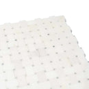 Cotton White 12x12 Polished Basketweave Marble Mosaic Tile (5 pack, 4.83 sq ft/case) - Sample